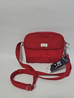NEW Magellan VaultPro RFID Crossbody Bag, Denier Nylon Red Crossbody Shoulder Ba